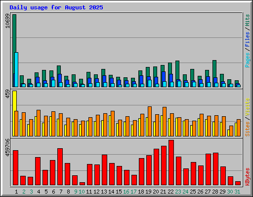 Daily usage for August 2025